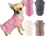 Small dog wearing cozy solid knit winter sweater – Chihuahua, Yorkshire, Schnauzer puppy clothes