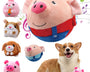 Interactive automatic bouncing toy ball for dogs and cats with plush cover, music, vibration, and Pet IQ training benefits.