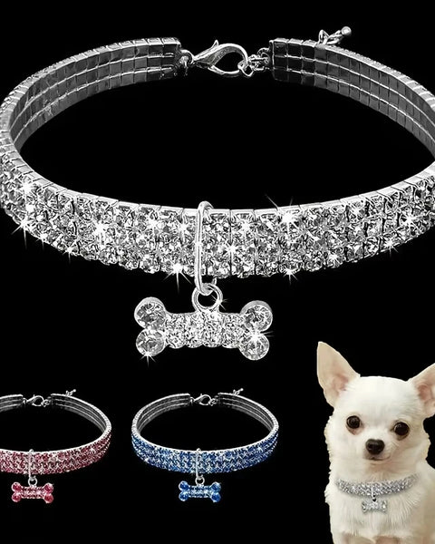 luxurious pet collar for small dogs and cats, adjustable, elegant, durable, comfortable, and stylish accessory that adds glamou
