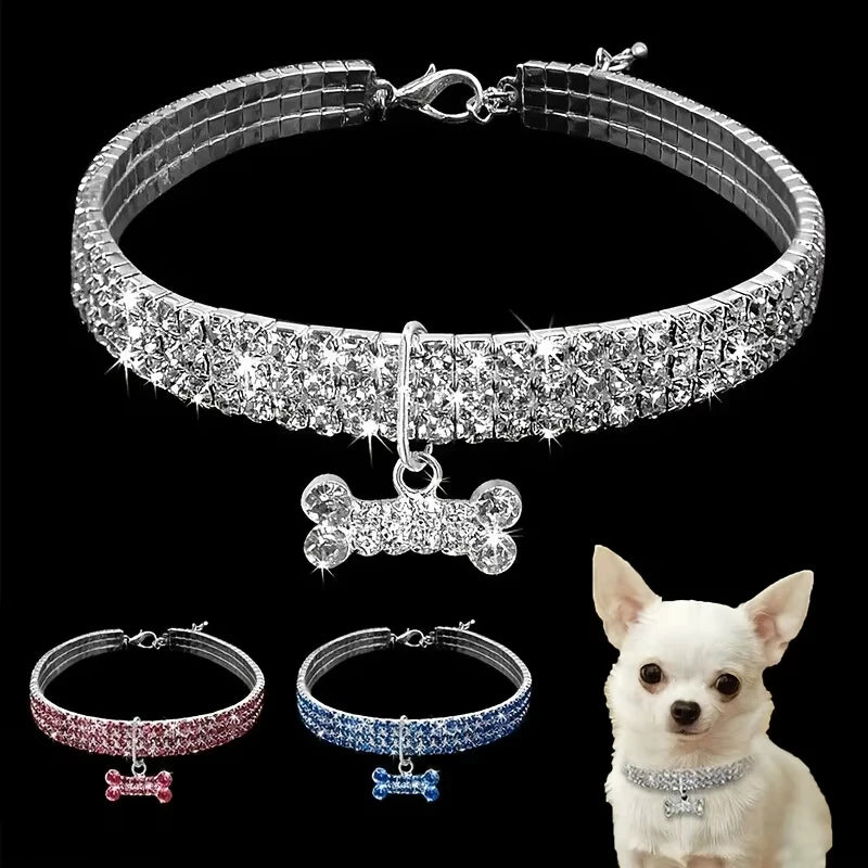 luxurious pet collar for small dogs and cats, adjustable, elegant, durable, comfortable, and stylish accessory that adds glamou