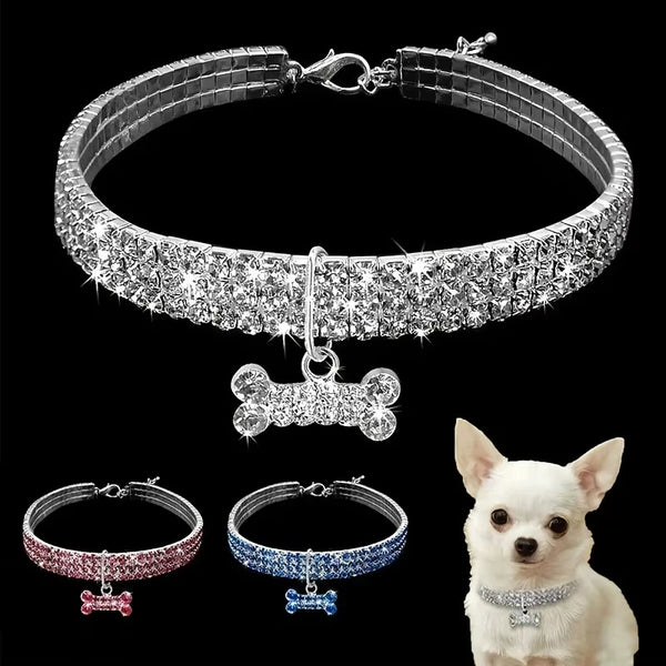 luxurious pet collar for small dogs and cats, adjustable, elegant, durable, comfortable, and stylish accessory that adds glamou