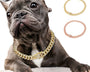 Luxury rhinestone dog collar made of durable metal alloy with sparkling zirconia diamonds. Adjustable gold chain collar for small, medium, and large dogs. Perfect for parties, birthdays, and stylish daily walk