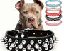 Premium adjustable dog collar made of durable PU leather with rust-resistant rivets, hypoallergenic and safe, protecting small and medium dogs from biting and scratching.