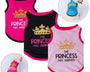 Princess Crown Dog Vest T Shirt - Summer Cotton Pet Clothes for Small Dogs, Chihuahua, Poodle, Puppy Shirts, Breathable Sleeveless Dog Apparel, Cute Prince and Princess Dog Outfit