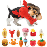 Squeaky plush dog toy for dogs and cats that supports chewing, mental stimulation, and interactive play for daily enrichment.