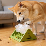 Interactive slow feeder puzzle food dispenser for dogs that supports healthy digestion and mental stimulation.