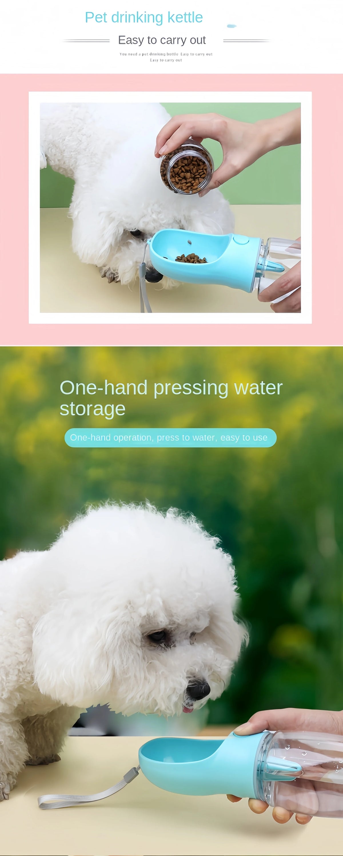 HydraGo – Portable Pet Water Bottle with Food Storage