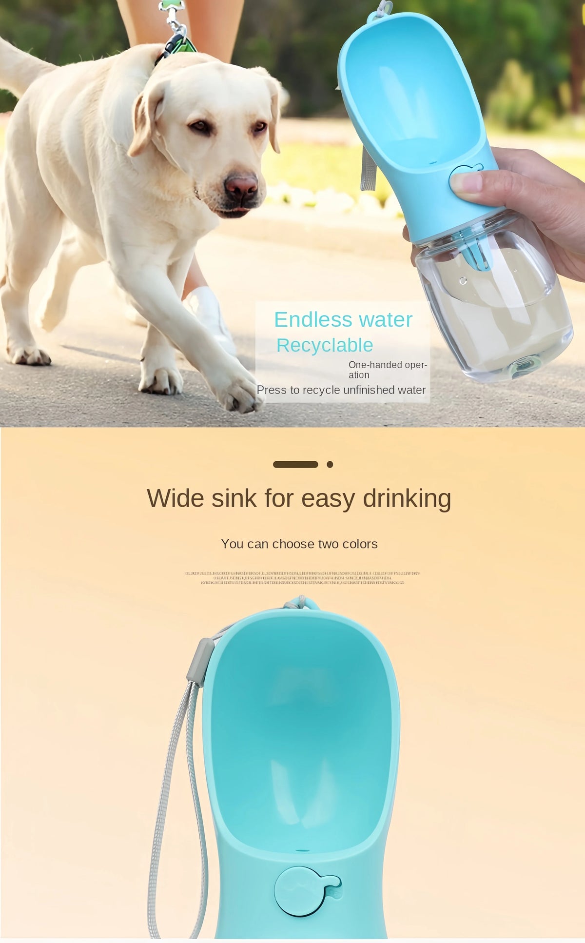 HydraGo – Portable Pet Water Bottle with Food Storage