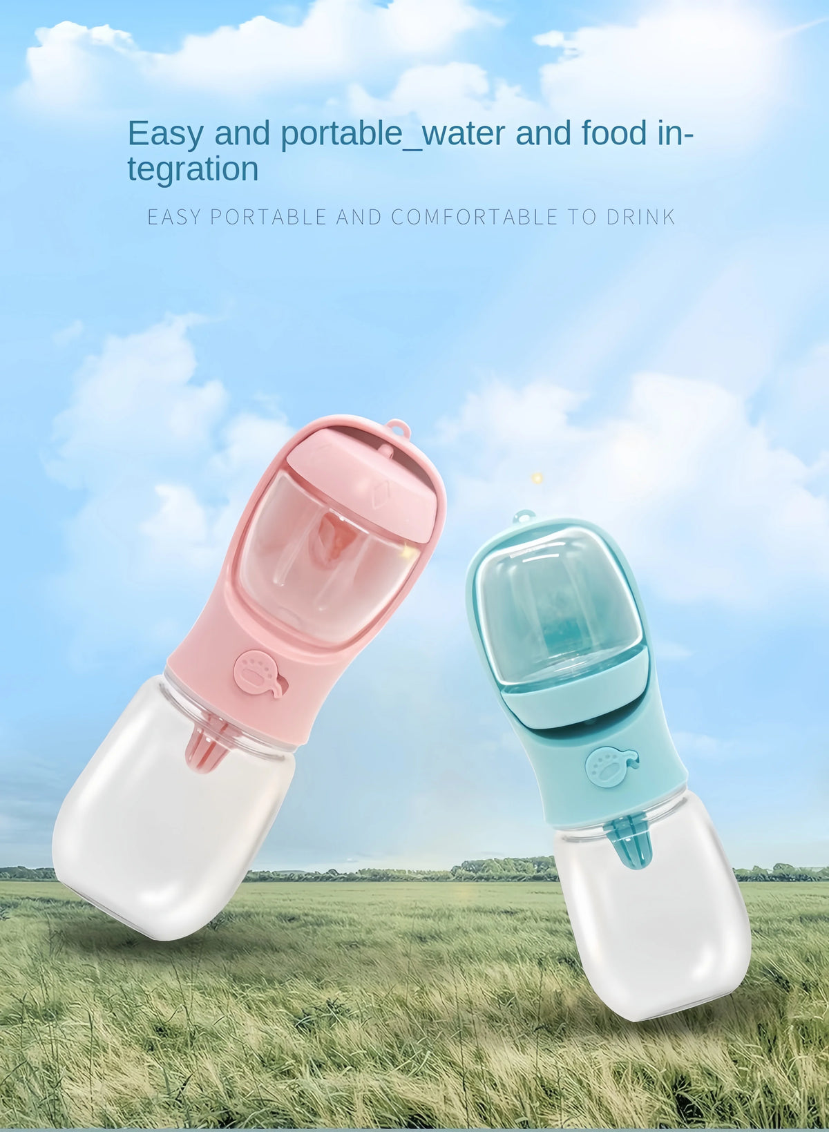 HydraGo – Portable Pet Water Bottle with Food Storage