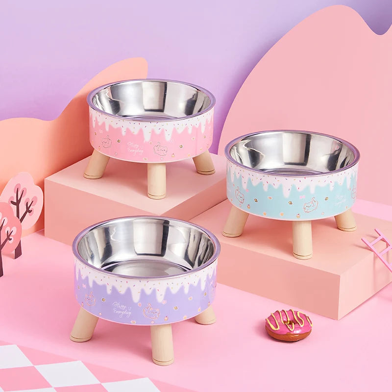 FrostiPawra – Elevated Ice Cream Style Bowl for Pets