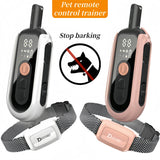 Waterproof remote dog training collar for dogs that provides vibration, beep, and static correction modes for obedience and behavior training.