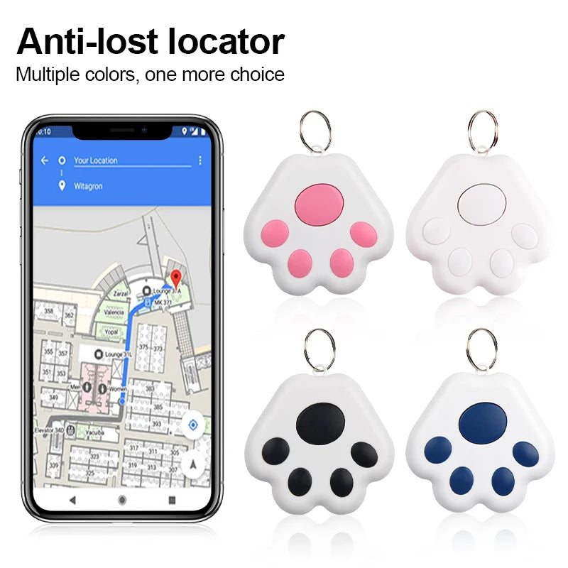 Bluetooth pet GPS tracker for dogs and cats that provides real-time location tracking and helps prevent pet loss.