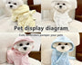 Microfiber dog drying robe for dogs and cats that quickly absorbs moisture and keeps pets warm and dry after baths or swimming.
