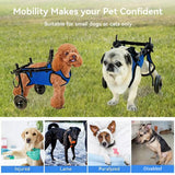 Mobility support cart for dogs and cats made from lightweight aluminum alloy to assist movement during recovery, rehabilitation, or hind limb weakness