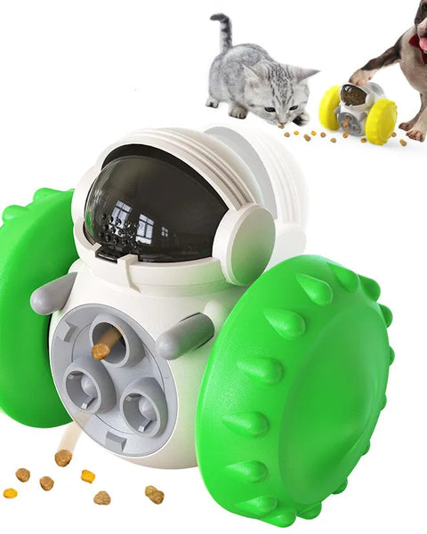Interactive treat-dispensing puzzle toy made from food-grade ABS that encourages problem-solving, slows eating, and provides mental stimulation and enrichment for dogs and puppies