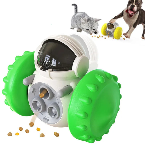 Interactive treat-dispensing puzzle toy made from food-grade ABS that encourages problem-solving, slows eating, and provides mental stimulation and enrichment for dogs and puppies
