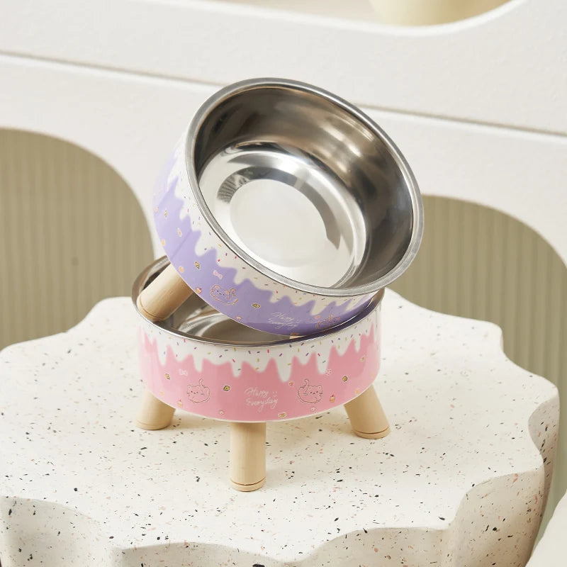 FrostiPawra – Elevated Ice Cream Style Bowl for Pets