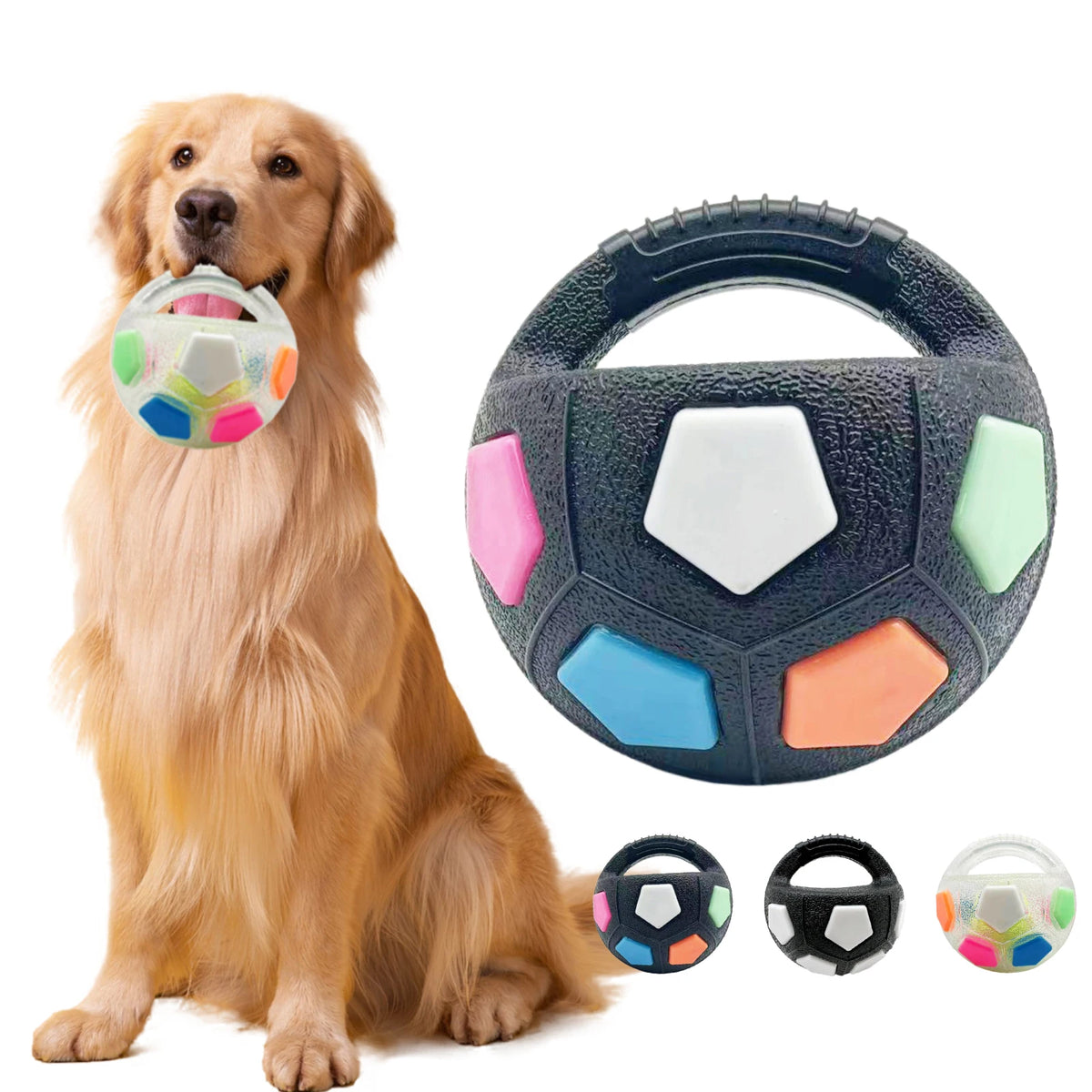 Durable non-toxic rubber tennis-ball style dog toy designed for fetch, chewing, and teething relief while supporting dental health and active outdoor play