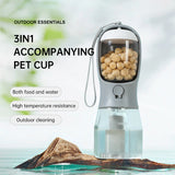 3-in-1 Portable Dog Water Bottle with Food Container and Waste Bag Storage
