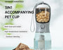 3-in-1 Portable Dog Water Bottle with Food Container and Waste Bag Storage
