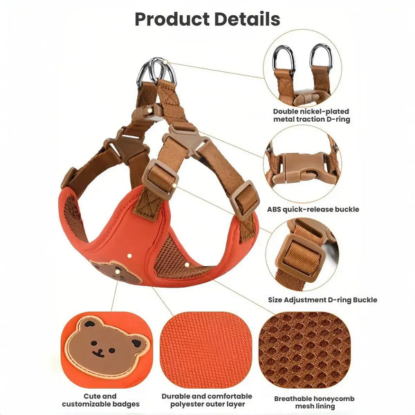 Cute Dog Harness and Leash Set