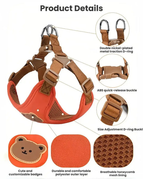 Cute Dog Harness and Leash Set