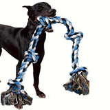 Heavy-duty rope dog toy for dogs that supports chewing, dental health, and interactive tug-of-war play.