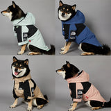 Wind-resistant cotton and polyester pet jacket with adjustable fit and two-leg design for dogs and cats to stay warm and comfortable during outdoor walks