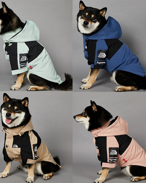 Wind-resistant cotton and polyester pet jacket with adjustable fit and two-leg design for dogs and cats to stay warm and comfortable during outdoor walks