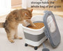 Airtight foldable pet food storage container for cats and dogs made from durable PP and TPE material with locking lid to keep dry food fresh and protected from moisture
