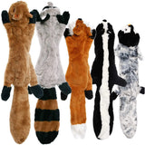 Stuffingless crinkle plush dog toy made from durable bite-resistant material designed to encourage chewing, fetching, and active play for puppies and adult dogs