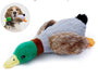 Squeaky duck plush dog toy for dogs that supports chewing, dental cleaning, and mental stimulation during interactive play.