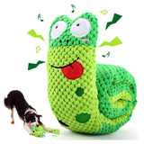 Interactive dog puzzle toy with treat-hiding design made from soft durable fleece materials, featuring squeak sounds to stimulate mental engagement, reduce anxiety, and encourage active problem-solving play