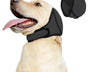 Noise-reducing dog hood for dogs that helps reduce sound exposure and provides comfort during stressful events like fireworks and thunderstorms.