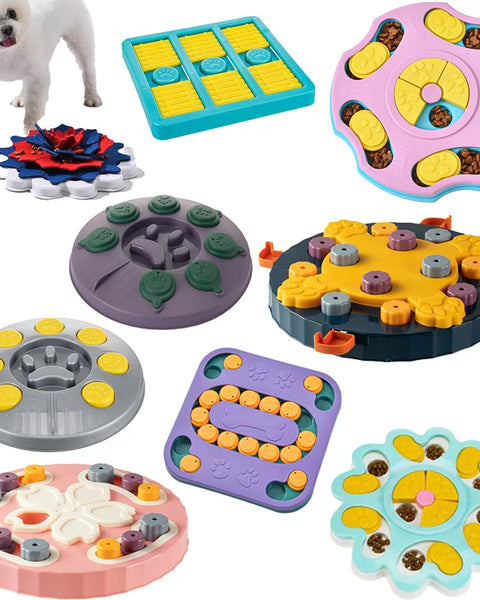 Interactive slow feeder puzzle toy for dogs that supports healthy digestion and mental stimulation