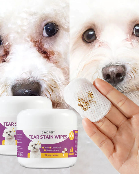 Gentle Pet Eye Wipes for Dogs and Cats to Remove Tear Stains, Eye Discharge, Dirt and Residue for Clean, Fresh-Looking Eyes