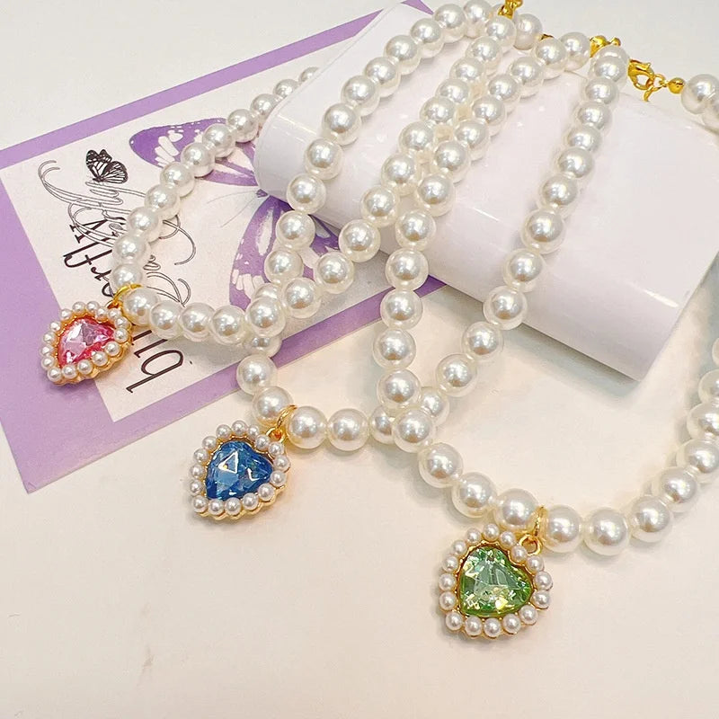 princess pearl pet collar for dogs and cats elegant decorative collar