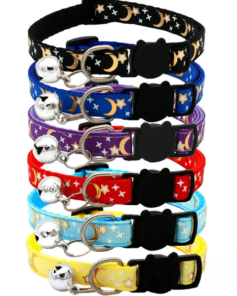 Lightweight adjustable cat collar made from durable PP material with small bell for tracking movement and daily wear comfort