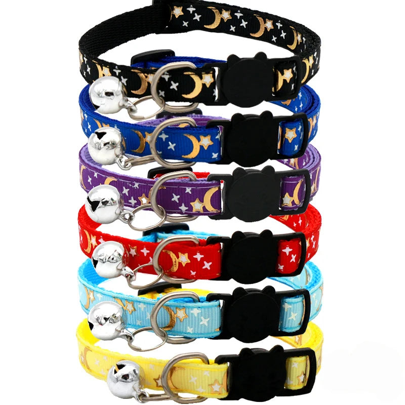 Lightweight adjustable cat collar made from durable PP material with small bell for tracking movement and daily wear comfort