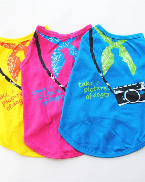 Summer Cooling Vest Shirt for Small Dogs - 100% Cotton Pet Clothes, Breathable Puppy Cat T Shirt, Chihuahua Poodle Cooling Apparel, Lightweight Summer Dog Vest, Hot Weather Pet Clothing