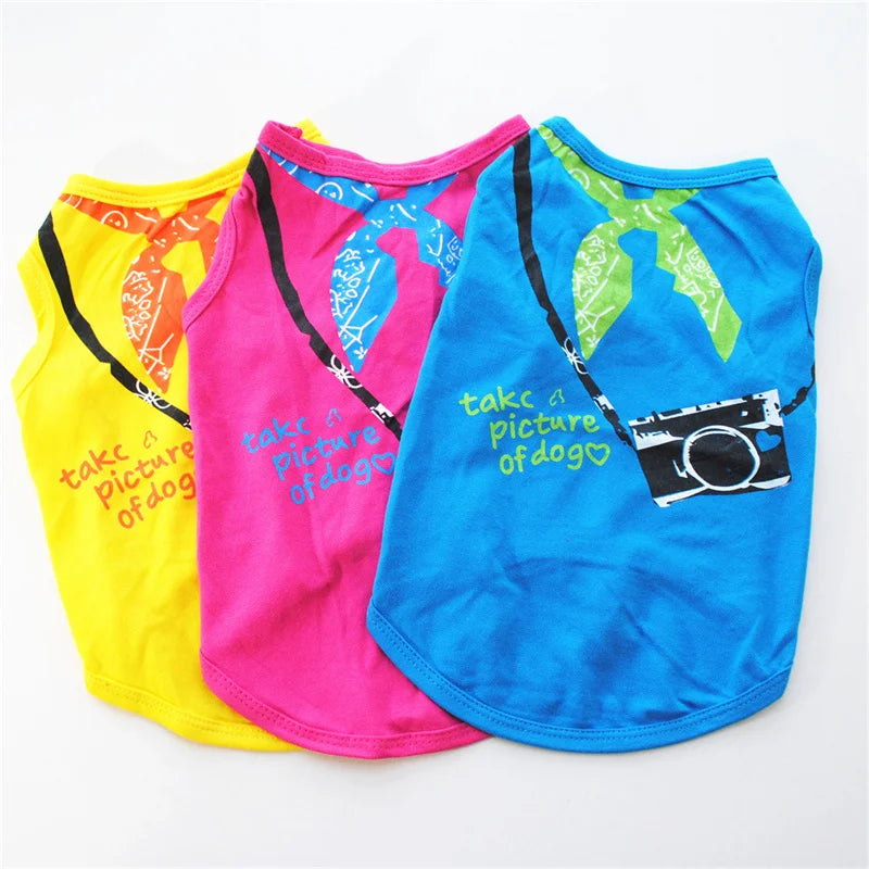 Summer Cooling Vest Shirt for Small Dogs - 100% Cotton Pet Clothes, Breathable Puppy Cat T Shirt, Chihuahua Poodle Cooling Apparel, Lightweight Summer Dog Vest, Hot Weather Pet Clothing