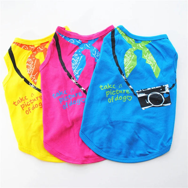 Summer Cooling Vest Shirt for Small Dogs - 100% Cotton Pet Clothes, Breathable Puppy Cat T Shirt, Chihuahua Poodle Cooling Apparel, Lightweight Summer Dog Vest, Hot Weather Pet Clothing