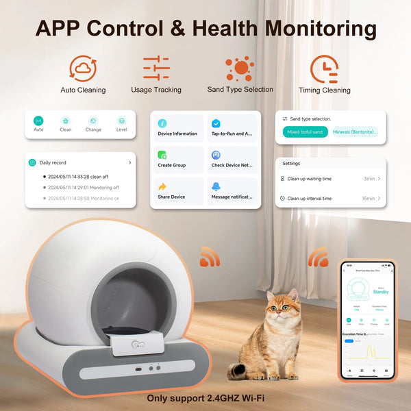 Premium Smart Self-Cleaning Cat Litter Box