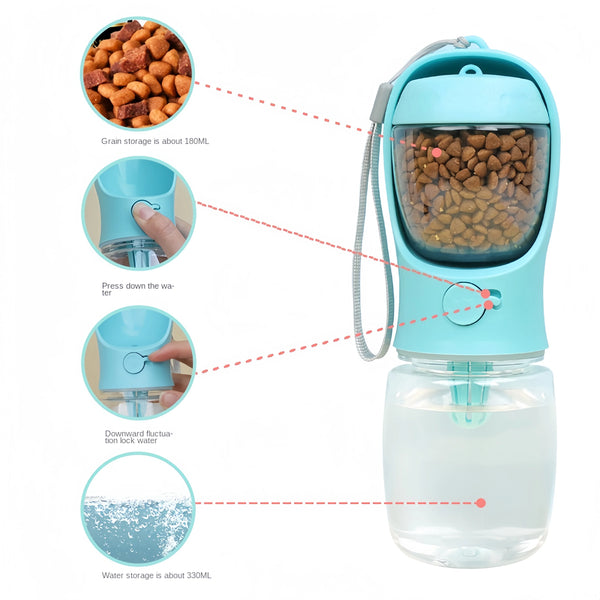 HydraGo – Portable Pet Water Bottle with Food Storage