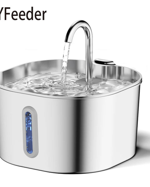 3.2L automatic stainless steel pet water fountain for cats and dogs with circulating filtered water to keep hydration clean and fresh