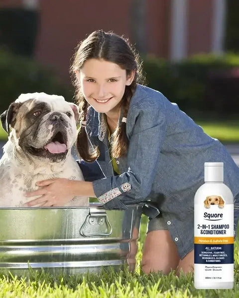 pH-balanced 2-in-1 puppy shampoo and conditioner that gently cleans, moisturizes, and deodorizes sensitive skin while leaving fur soft, clean, and healthy