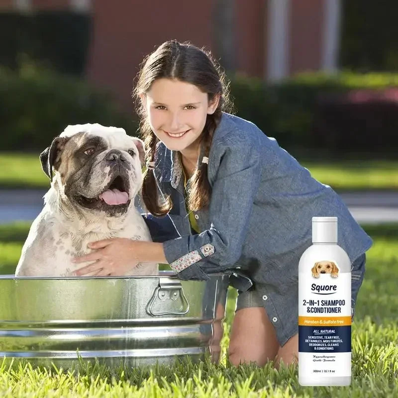 pH-balanced 2-in-1 puppy shampoo and conditioner that gently cleans, moisturizes, and deodorizes sensitive skin while leaving fur soft, clean, and healthy