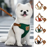 Dog harness and leash set soft polyester adjustable escape proof pet vest