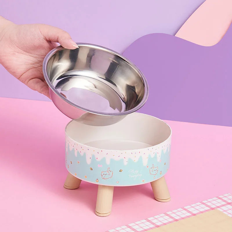 FrostiPawra – Elevated Ice Cream Style Bowl for Pets