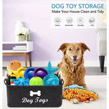 Felt pet storage box for dogs and cats that organizes toys and accessories while keeping home spaces tidy and clutter-free.